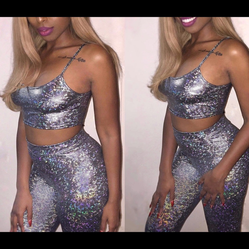 Confetti Shiny Two Piece Pant Set